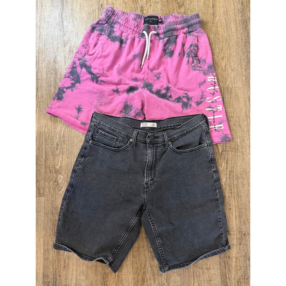 Mens Shorts Bundle Signature by Levi Strauss Denim & Supply Demand Tie Dye XL 35